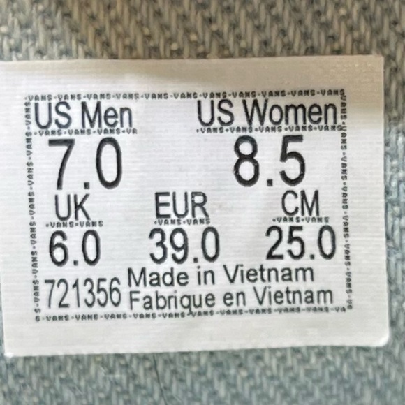 Vans Off The Wall Shoes Unisex Mens Size 7 Canvas Low Top leather tongue - Picture 10 of 10